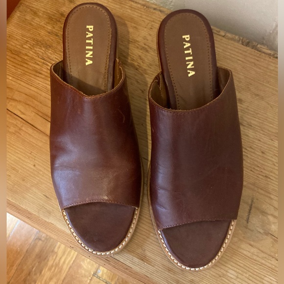 Portland Leather Patina Open Toe Mules, size 7 - Picture 4 of 5